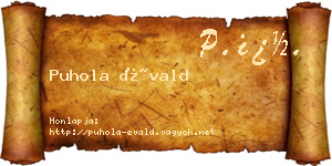 Puhola Évald névjegykártya