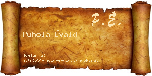 Puhola Évald névjegykártya